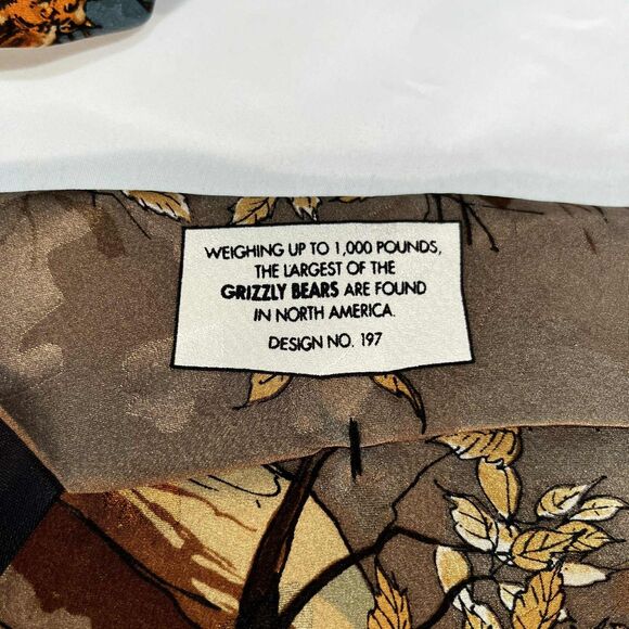 Vintage World Wildlife Fund Tie Necktie Men's Imported Silk Grizzly Bear 57"x4" - Picture 4 of 6